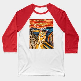 Cat Scream Munch Baseball T-Shirt